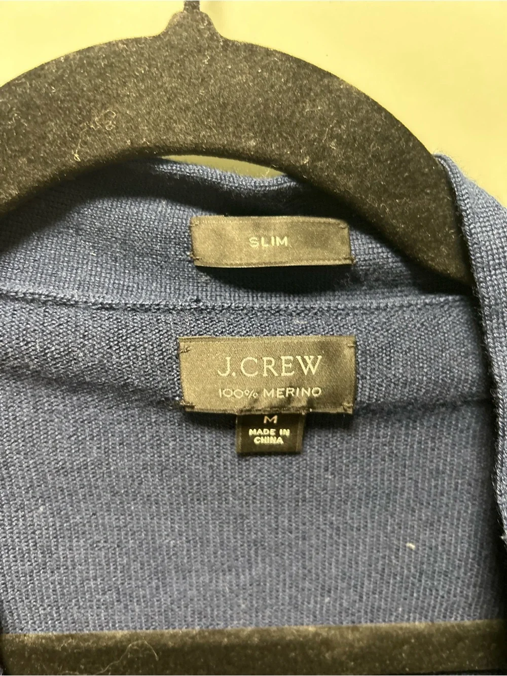 J.Crew  Men's Navy Blue V-Neck Button-Up Merino wool Cardigan Sweater M
